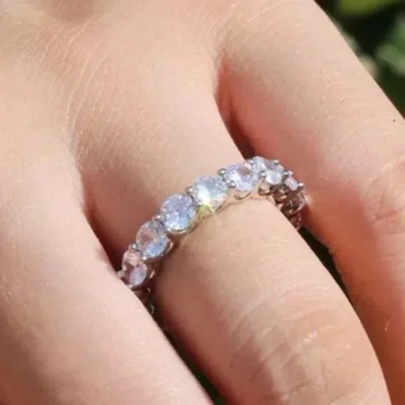 NEW ROUND DIAMOND 925 STERLING SILVER RING - Picture 3 of 5